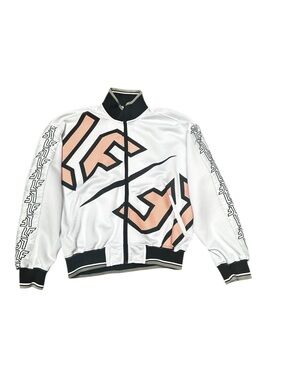 LF‎ Brand Jacket, white pink black graphics, XS, fits like S